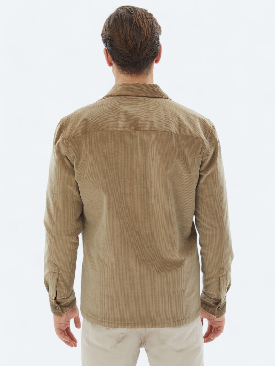 Vizon Regular Fit Dokuma Kadife Pamuk Karışımlı Overshırt - 6