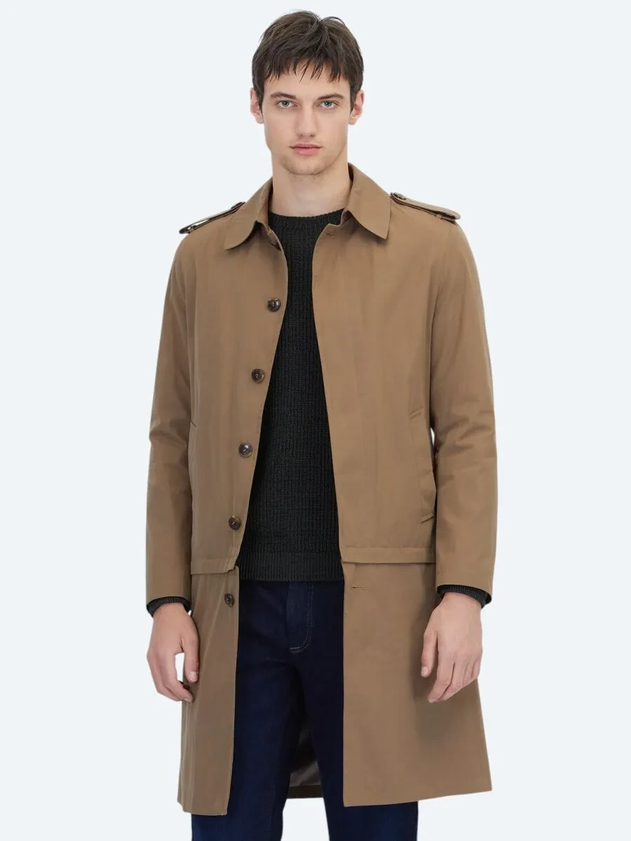 Vizon Regular Fit Gömlek Yaka Casual Dokuma Pardesü - 3