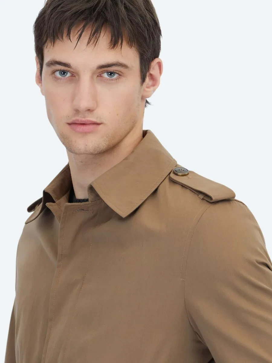 Vizon Regular Fit Gömlek Yaka Casual Dokuma Pardesü - 4