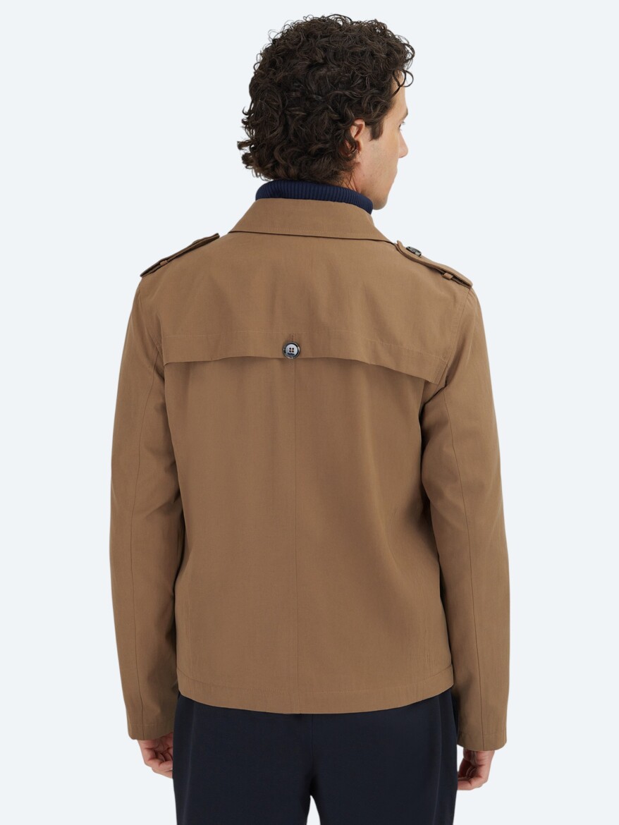 Vizon Regular Fit Gömlek Yaka Casual Dokuma Pardösü - 7