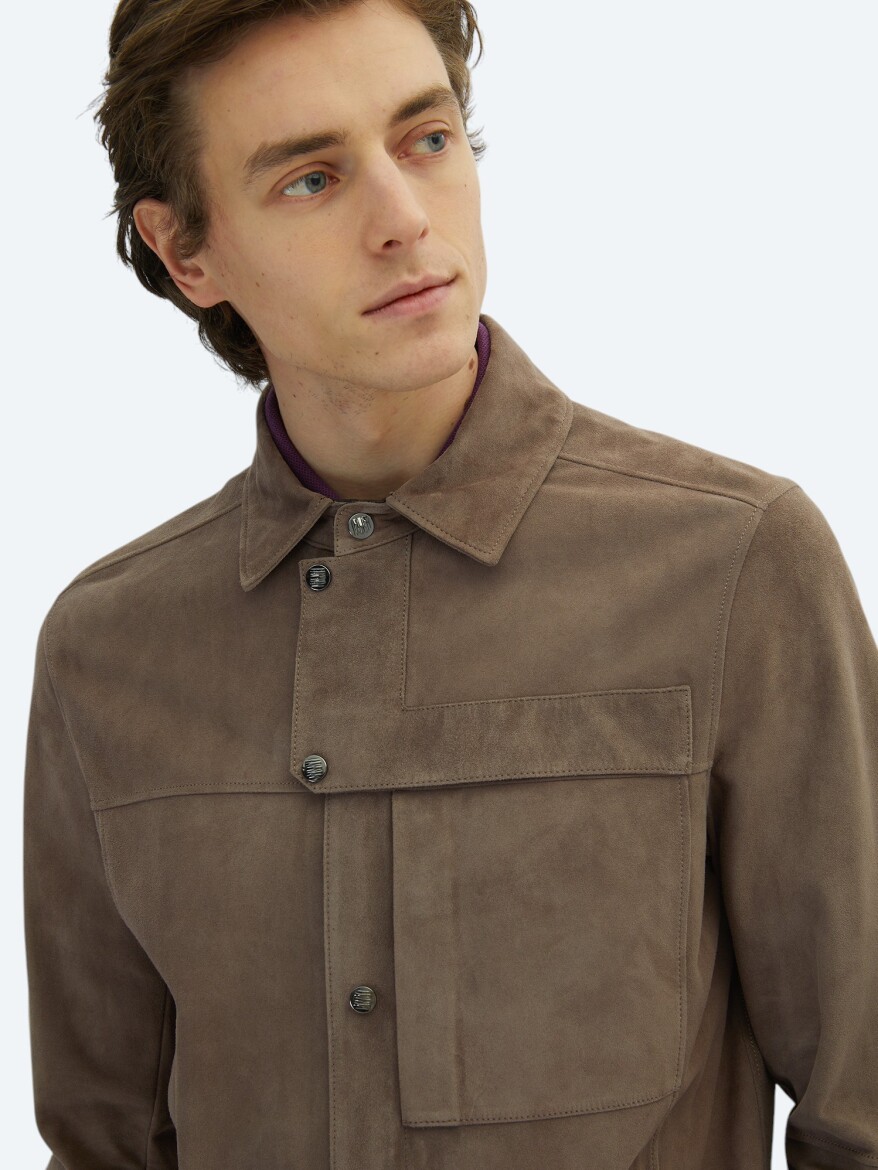 Vizon Regular Fit Gömlek Yaka Smart Casual Deri Mont - 3