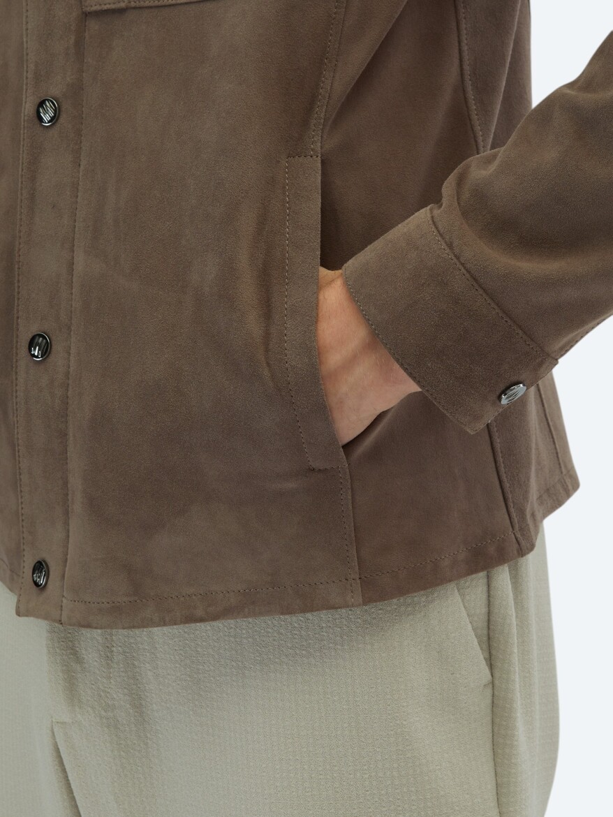 Vizon Regular Fit Gömlek Yaka Smart Casual Deri Mont - 5