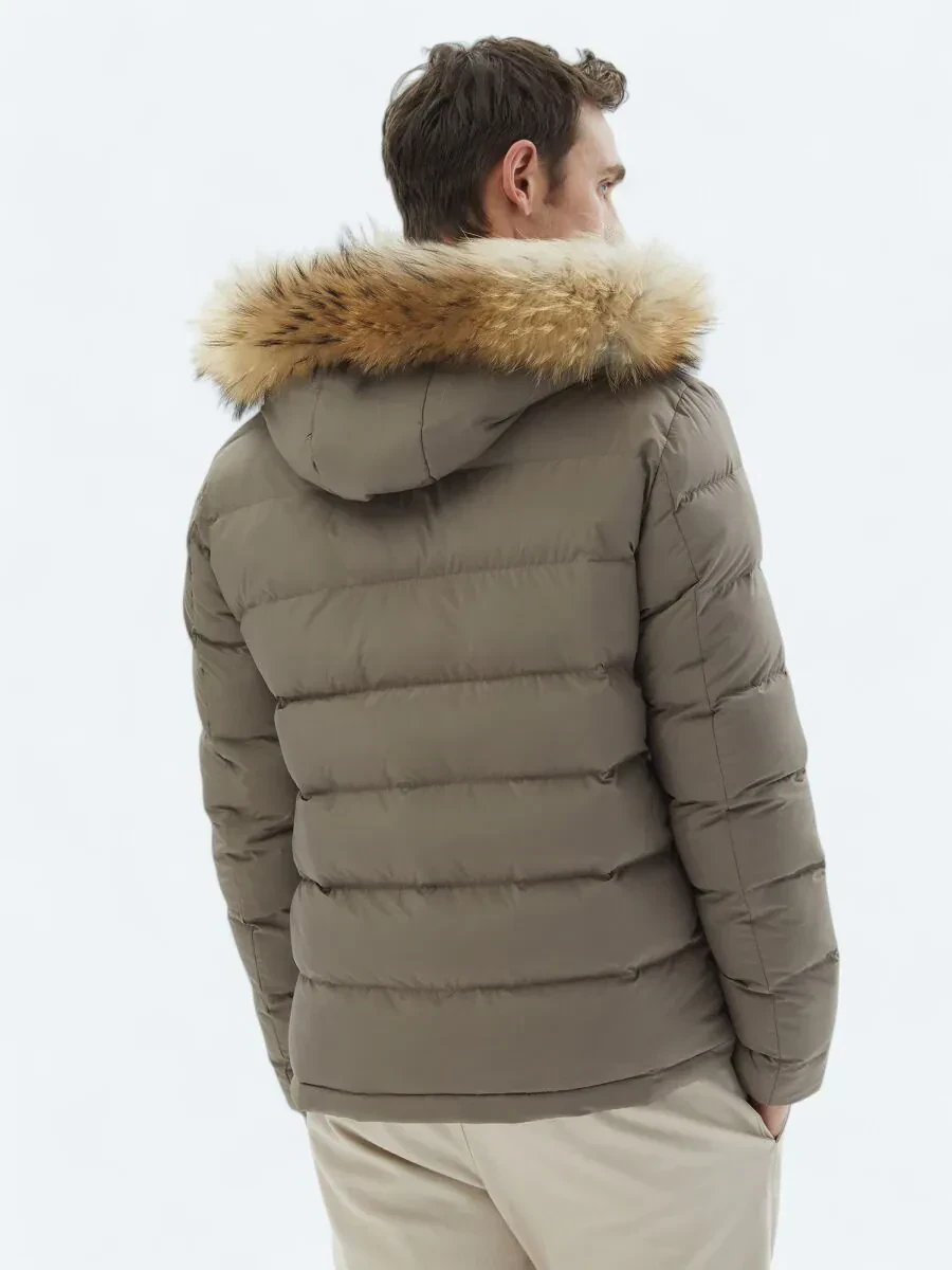 Vizon Regular Fit Kapüşonlu Casual Dokuma Mont - 7