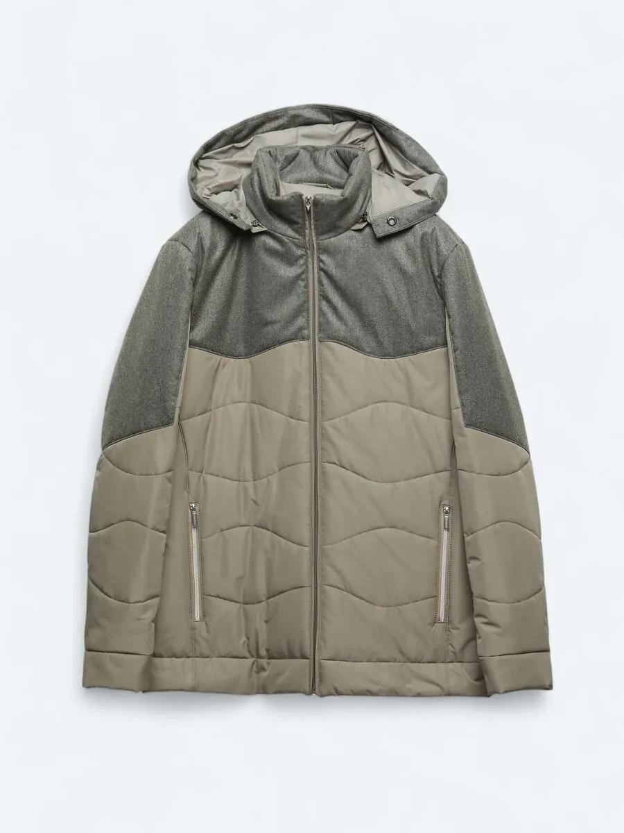 Vizon Regular Fit Kapüşonlu Casual Dokuma Mont - 1