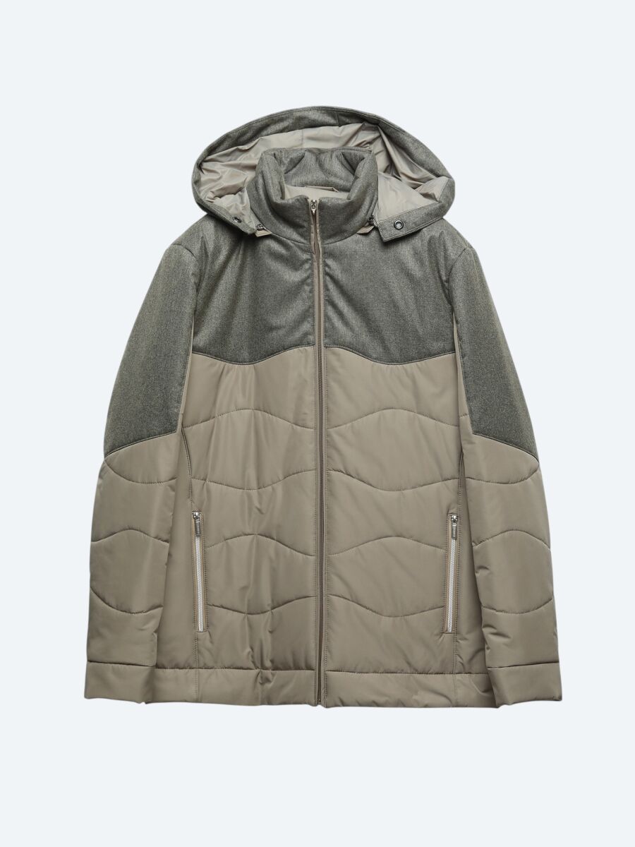 Vizon Regular Fit Kapüşonlu Casual Dokuma Mont - 5