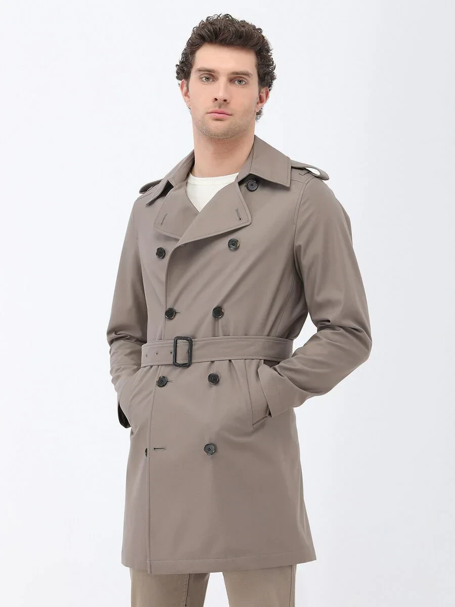 Vizon Regular Fit Kruvaze Yaka Casual Dokuma Pardesü - 1