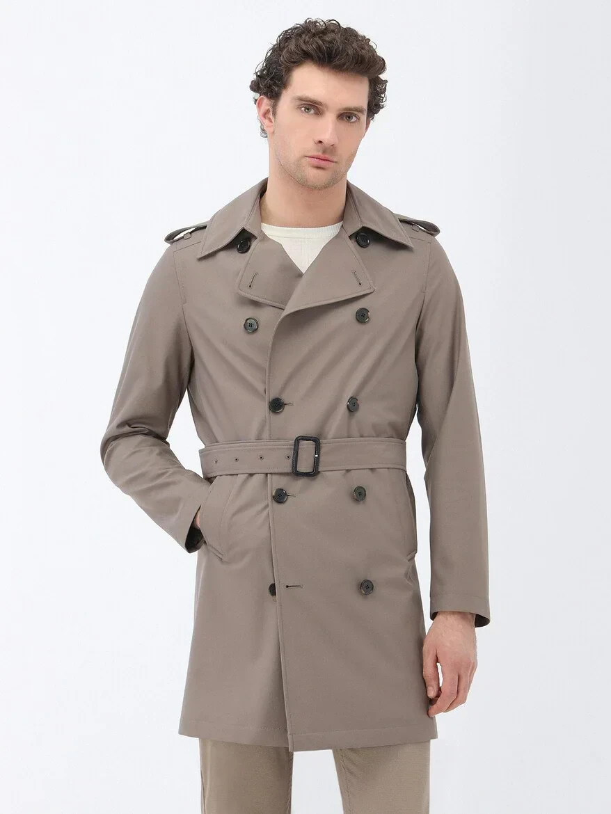 Vizon Regular Fit Kruvaze Yaka Casual Dokuma Pardesü - 2