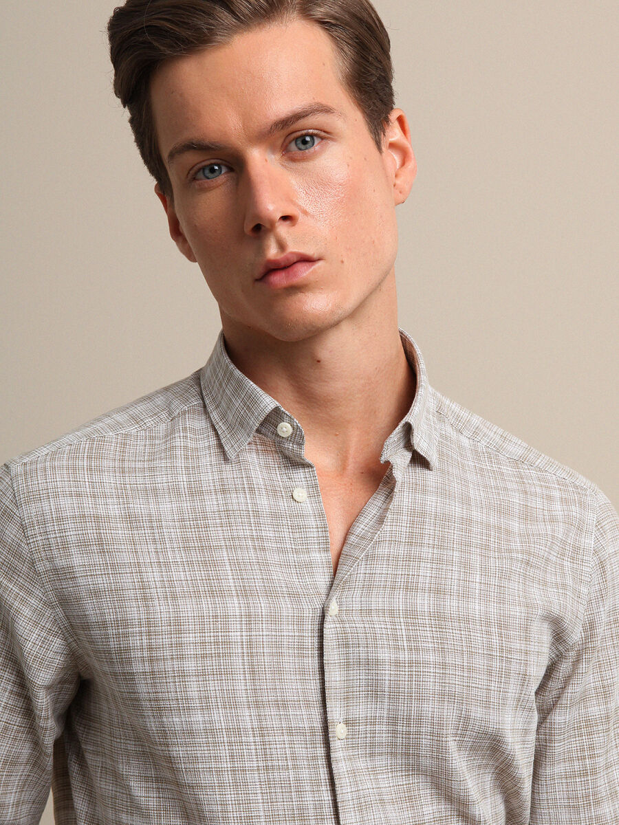 Vizon Regular Fit Uzun Dokuma Casual %100 Pamuk Gömlek - 2