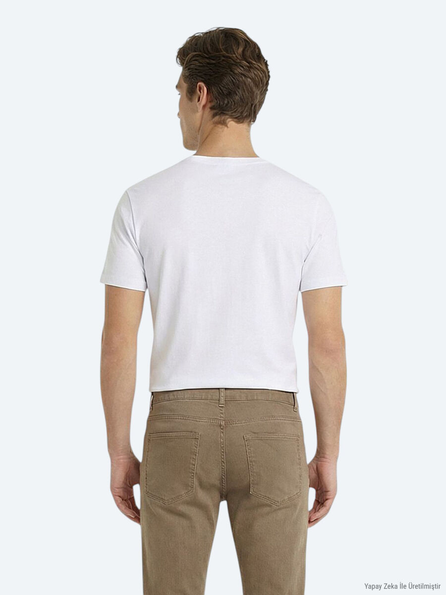 White 5-Pack Plain 100% Cotton T-Shirt - 3