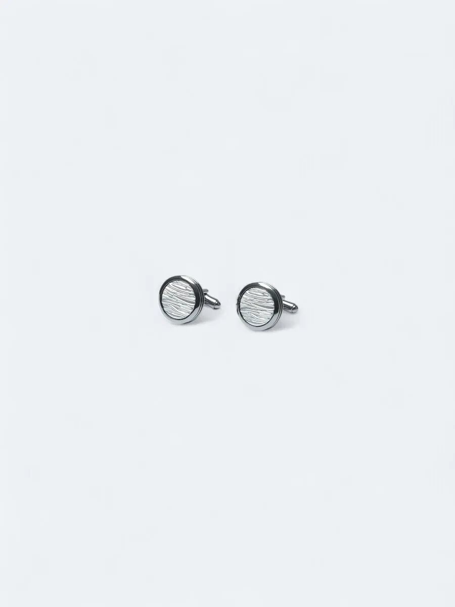 White Brass Cuff Link - 1