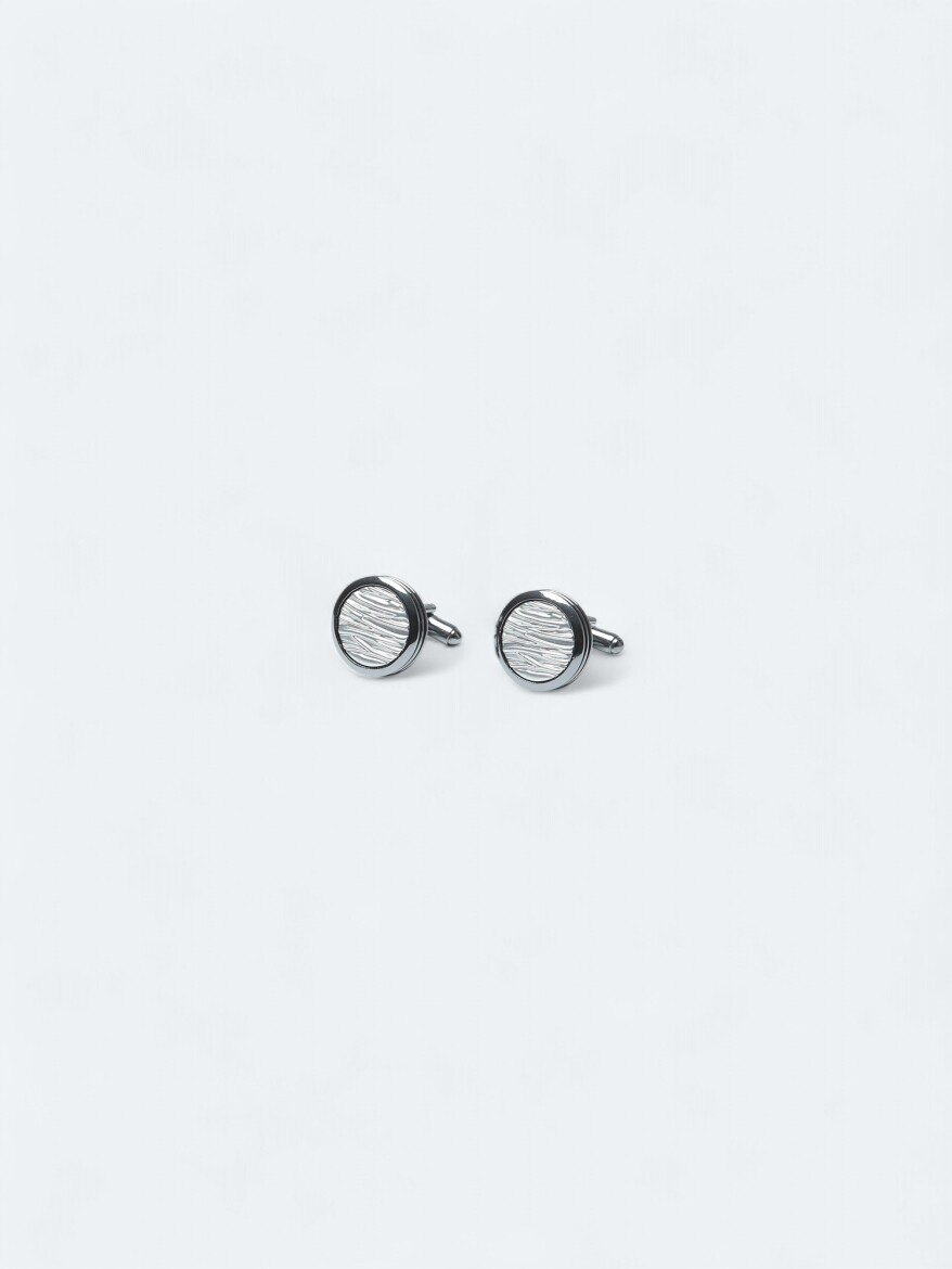 White Brass Cuff Link - KİP