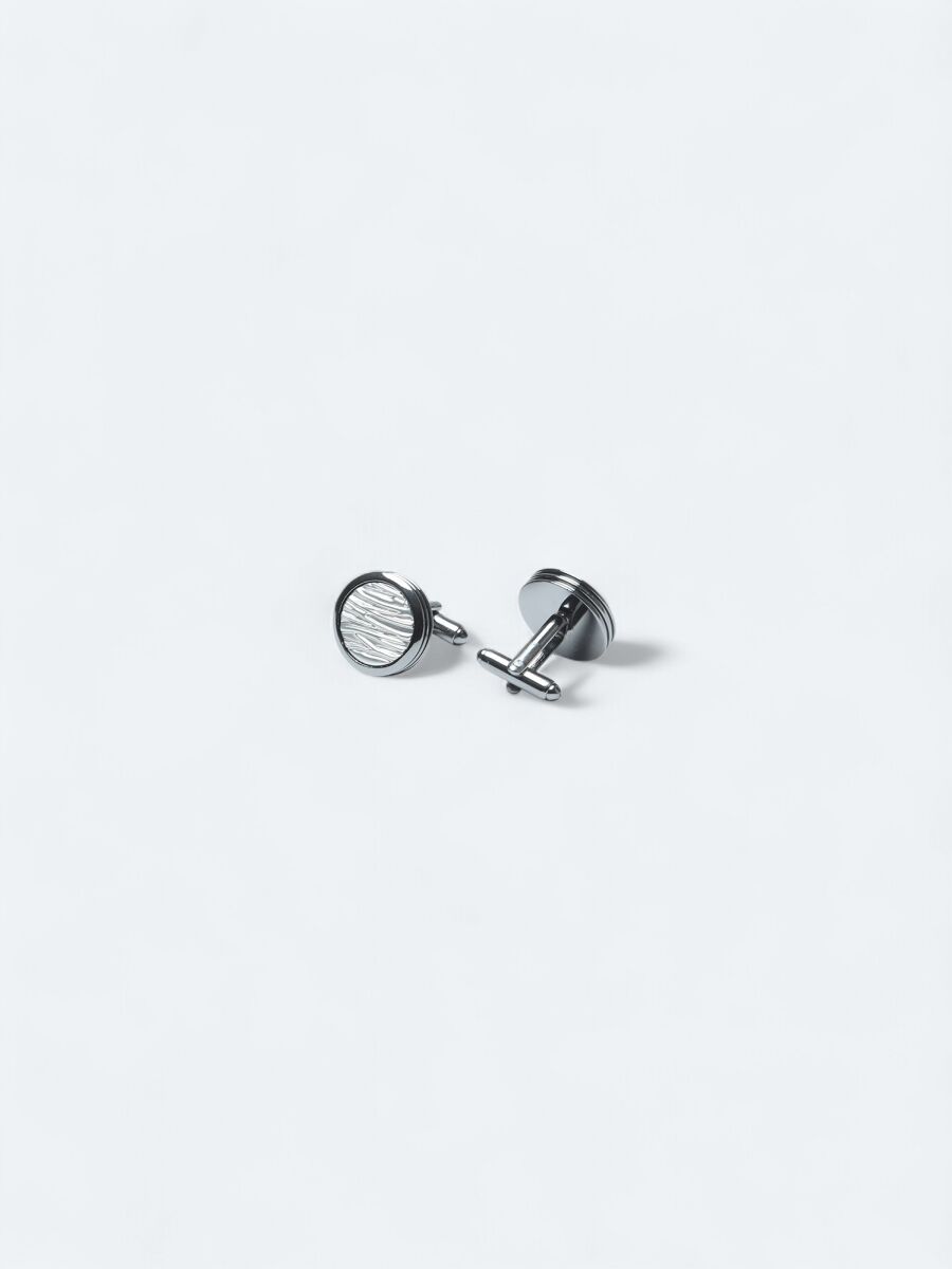 White Brass Cuff Link - 2