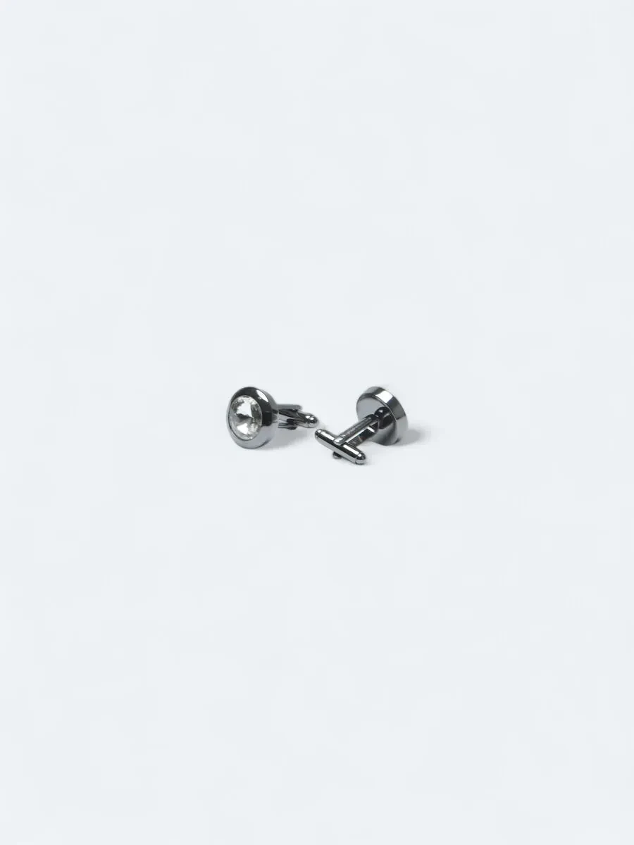 White Brass Cuff Link - 1