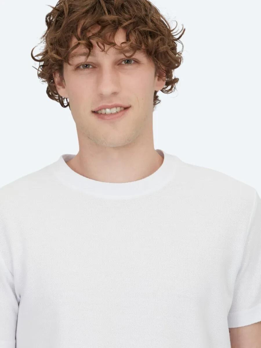 White Crew Neck 100% Cotton T-Shirt - 3