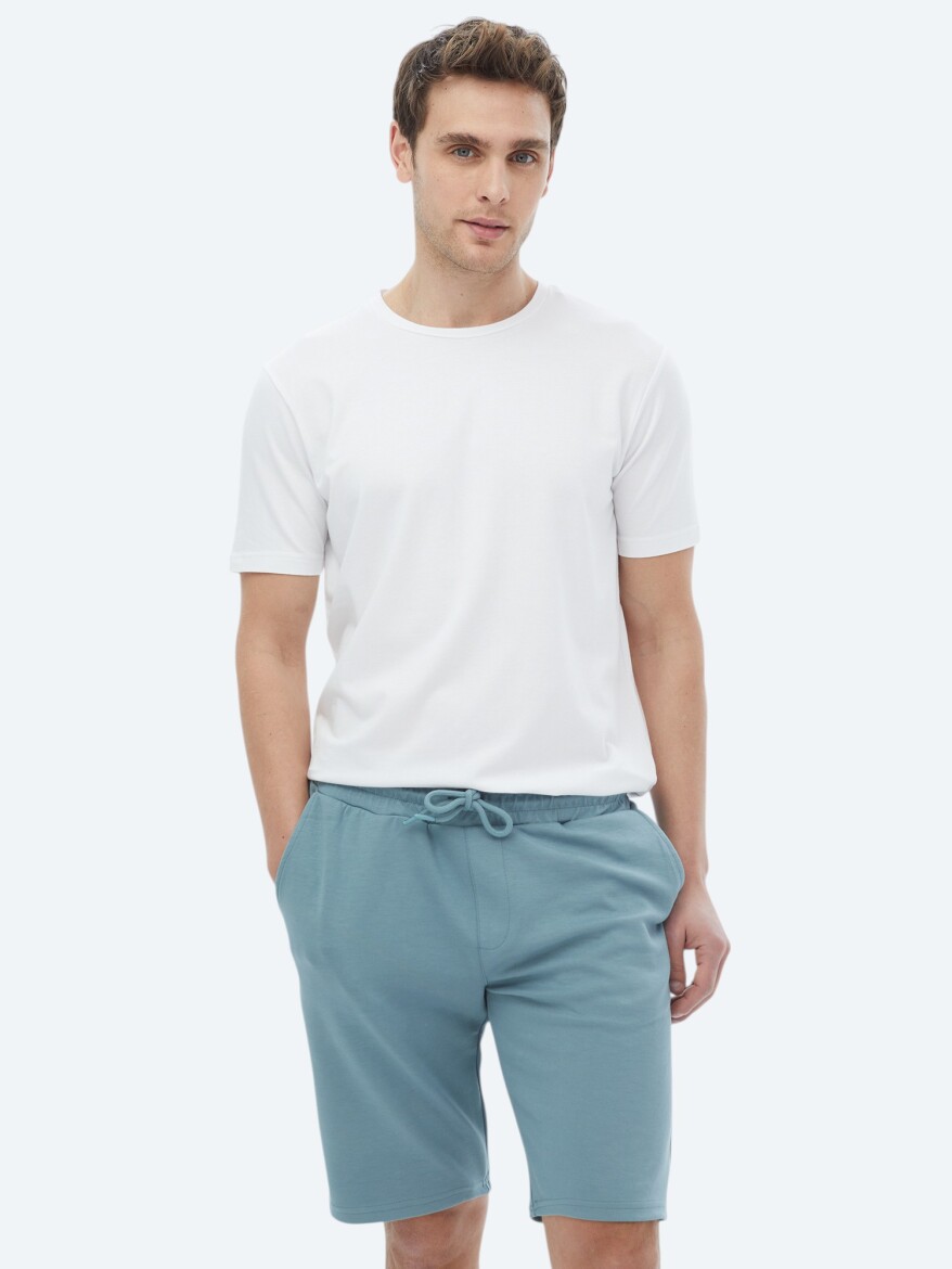 White Crew Neck Cotton Blended T-Shirt 