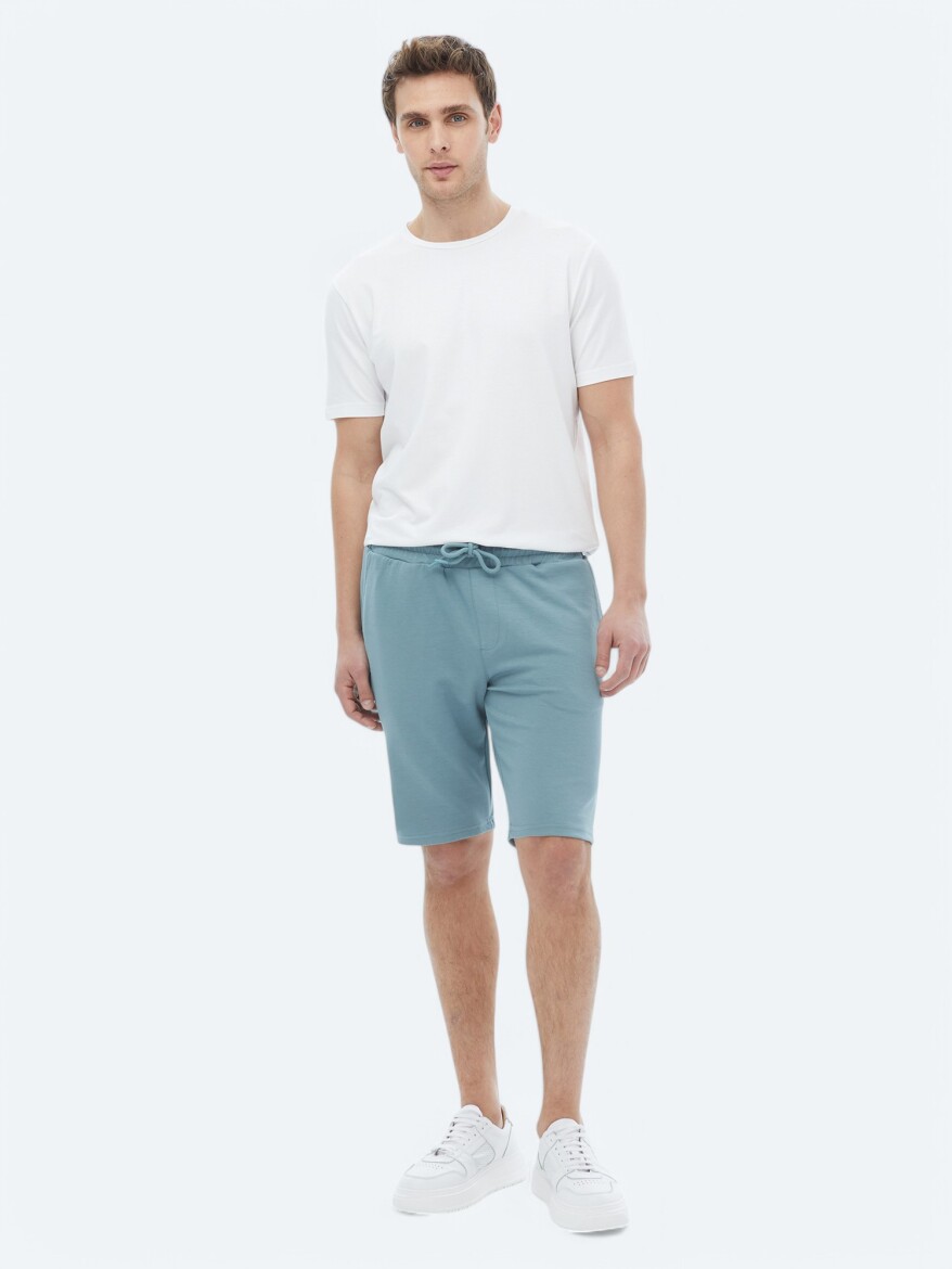 White Crew Neck Cotton Blended T-Shirt - 2