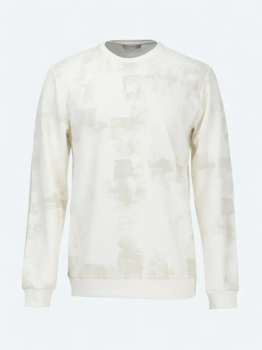 White Crew Neck Printed Sweatshirt - 6