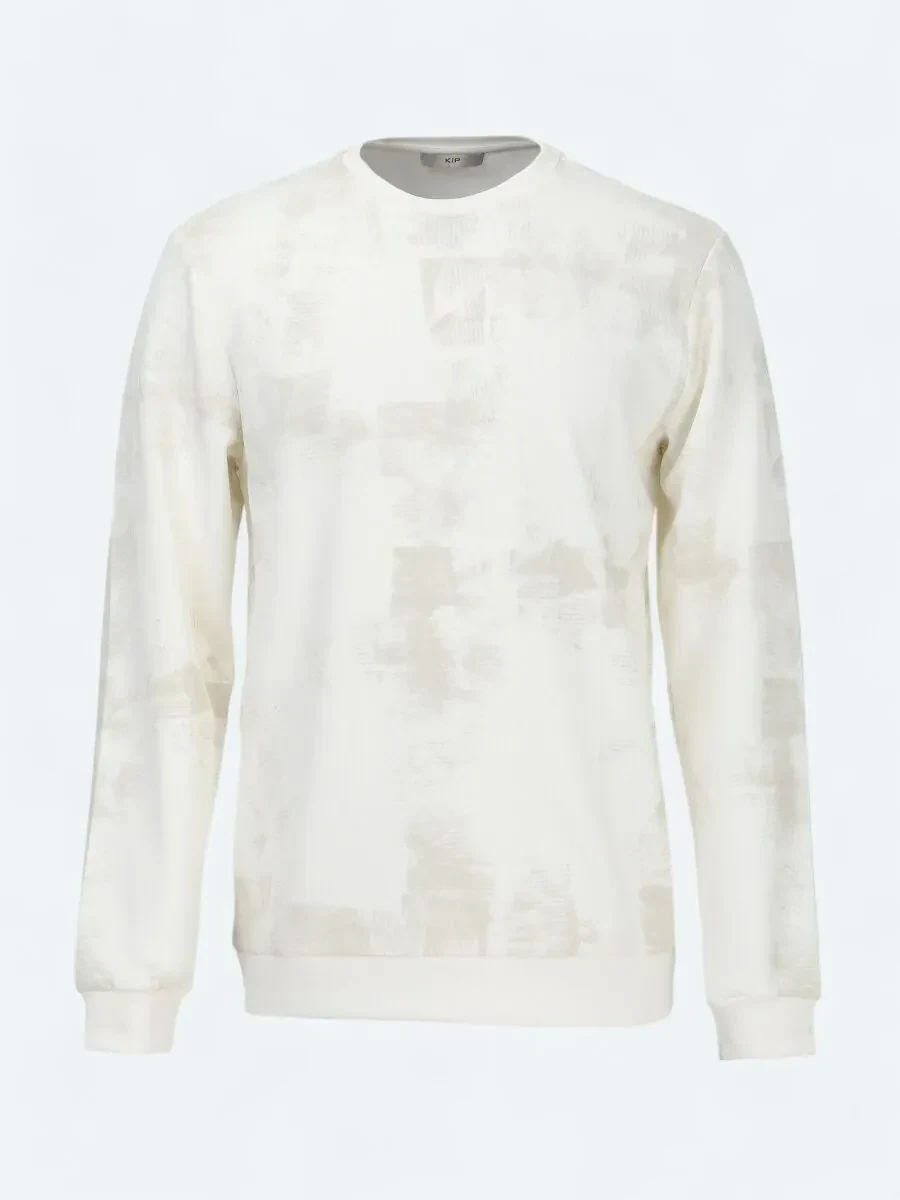 White Crew Neck Printed Sweatshirt - 6