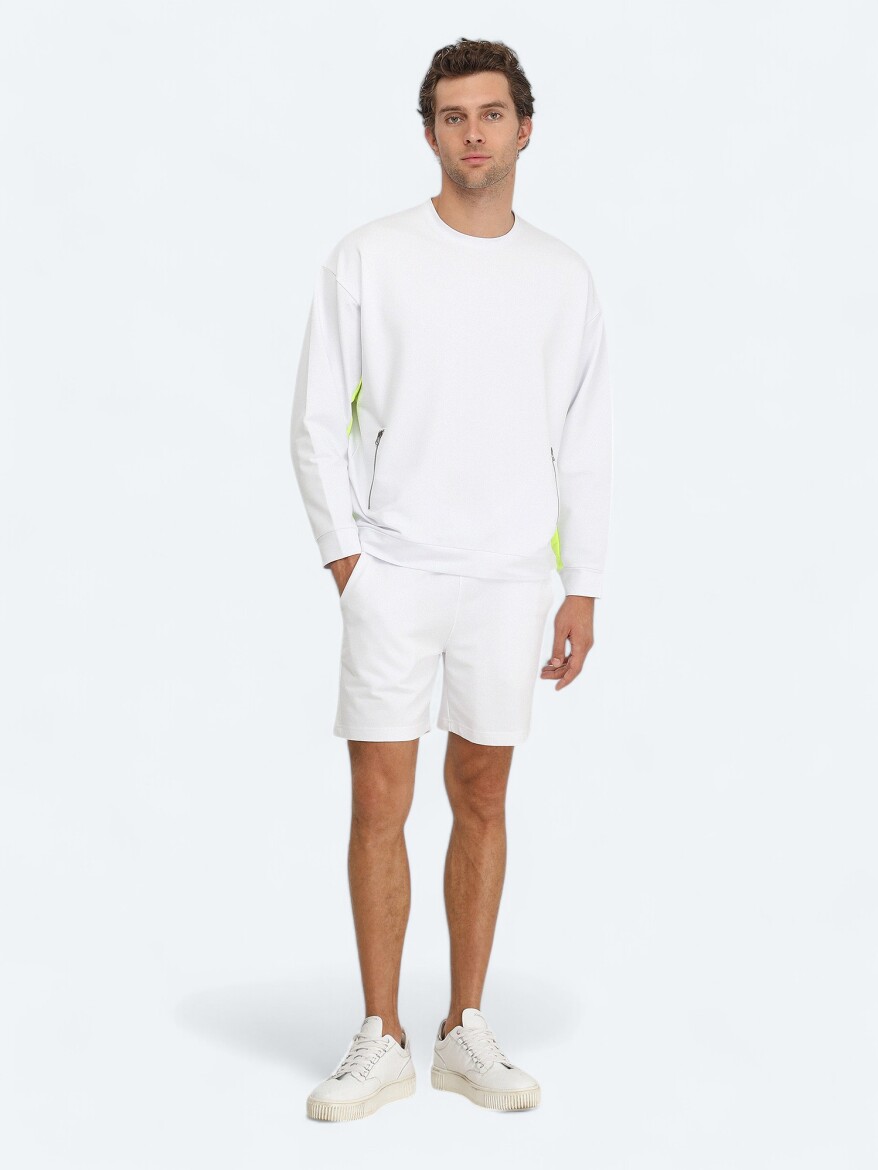 White Crew Neck Sweatshirt - 2