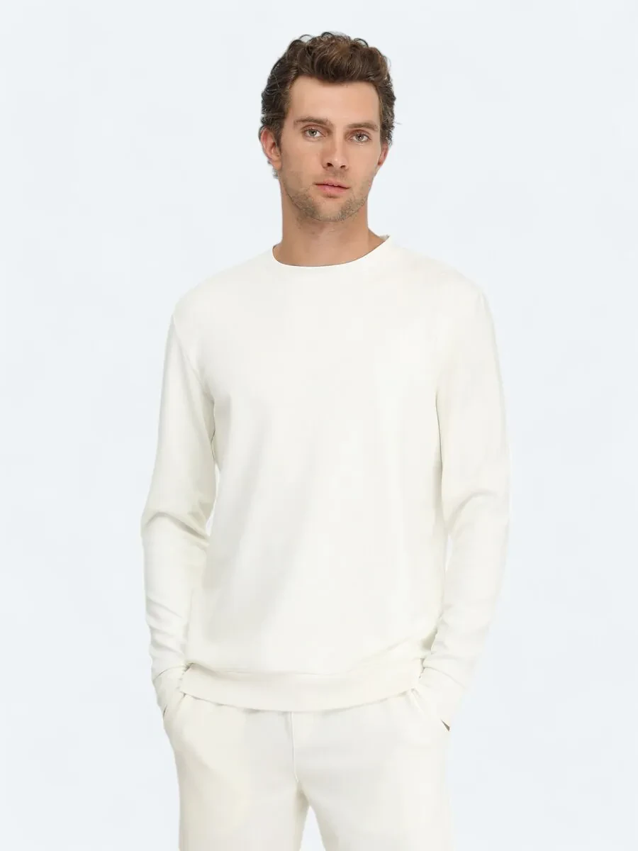 White Crew Neck Sweatshirt - 1