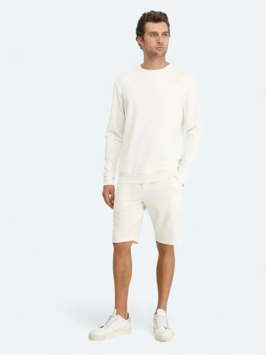 White Crew Neck Sweatshirt - 2