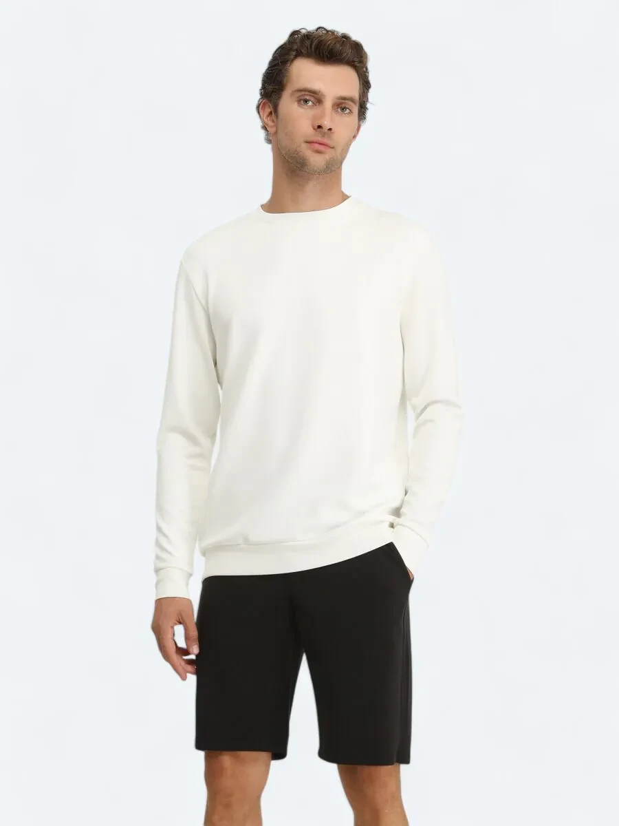 White Crew Neck Sweatshirt - 4