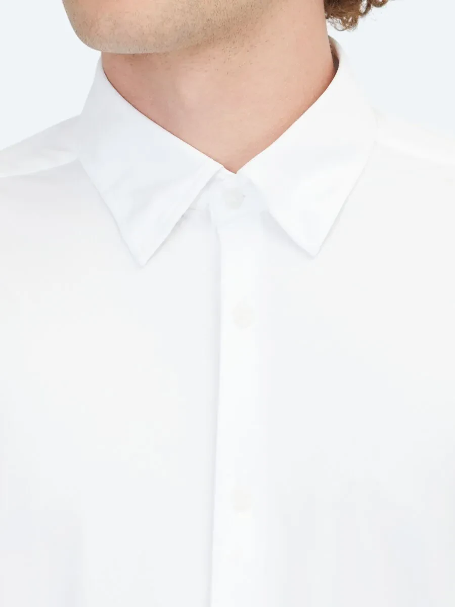White Regular Fit Knitting Casual Shirt - 5