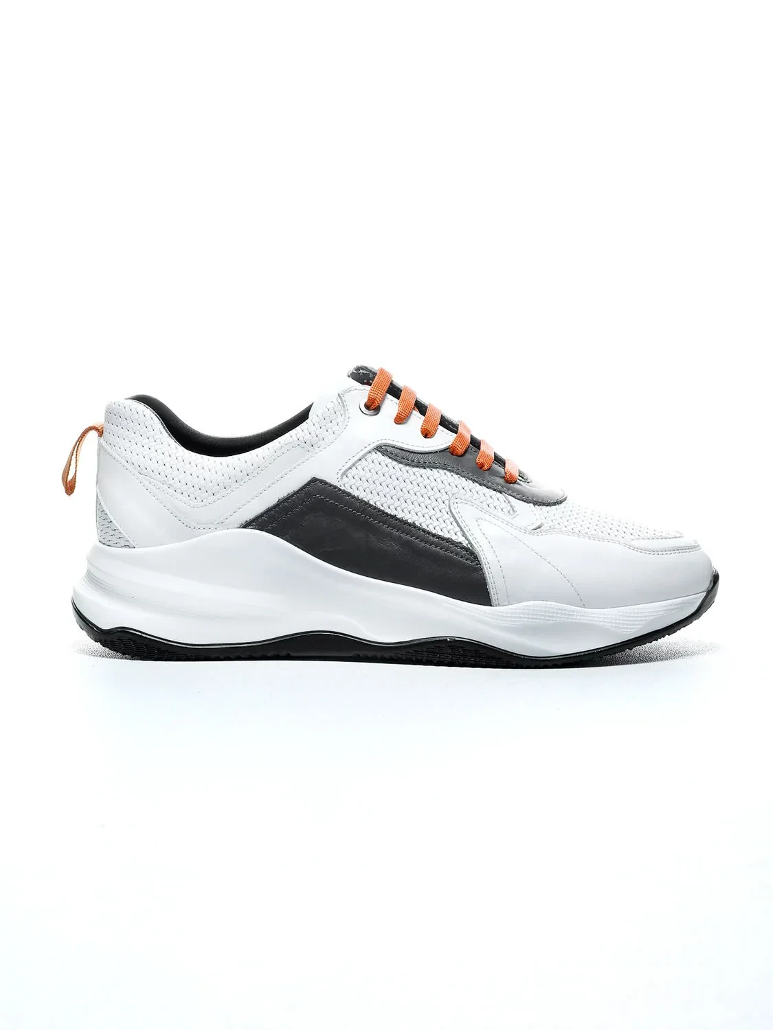 White Leather Casual Sneaker - 1