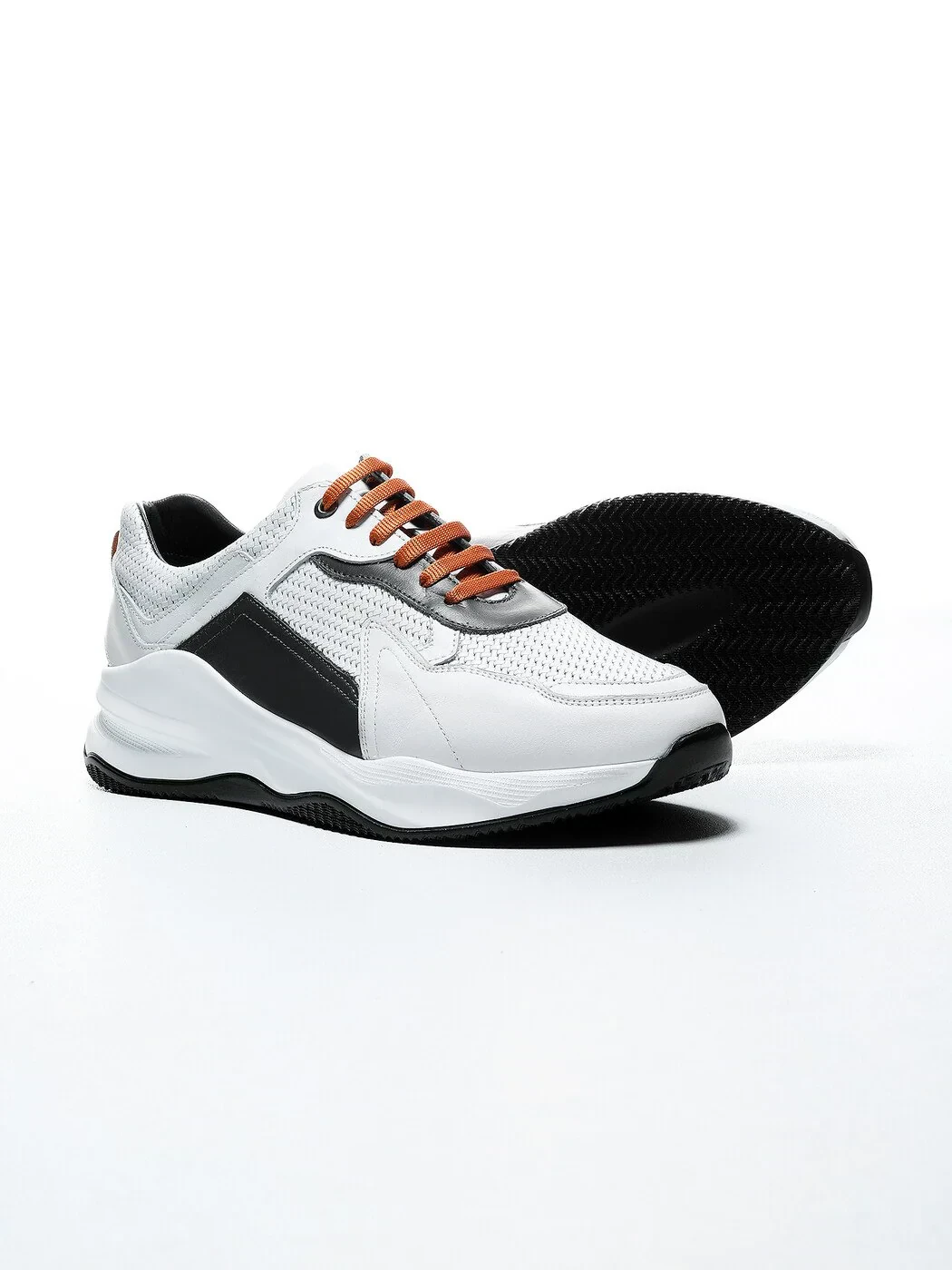 White Leather Casual Sneaker - 4
