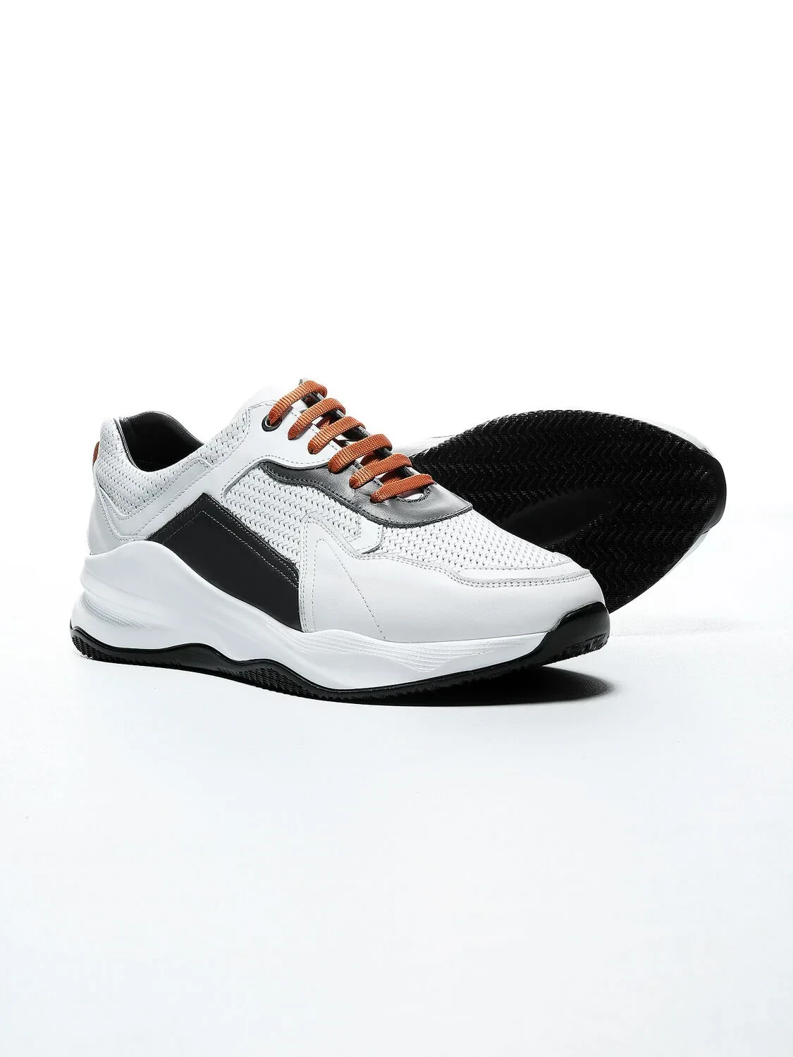 White Leather Casual Sneaker - 4