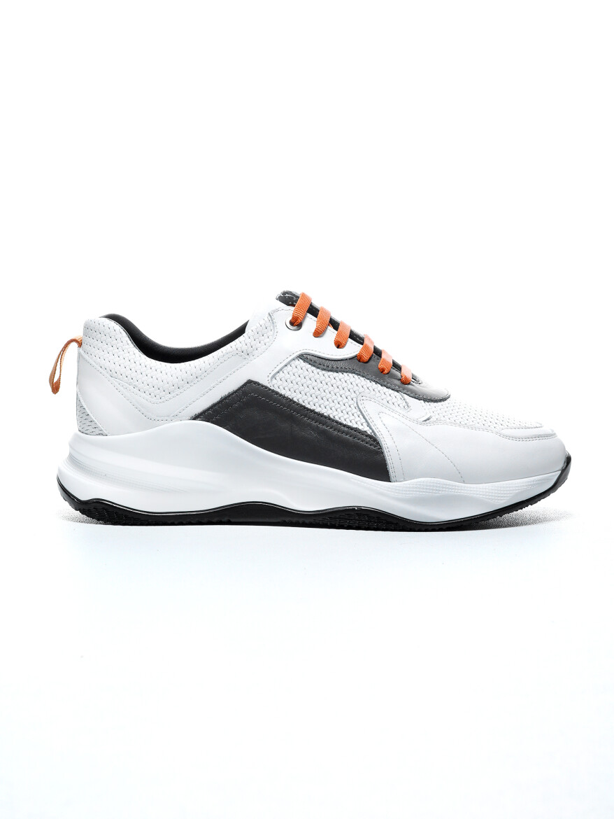 White Leather Sneaker - 1