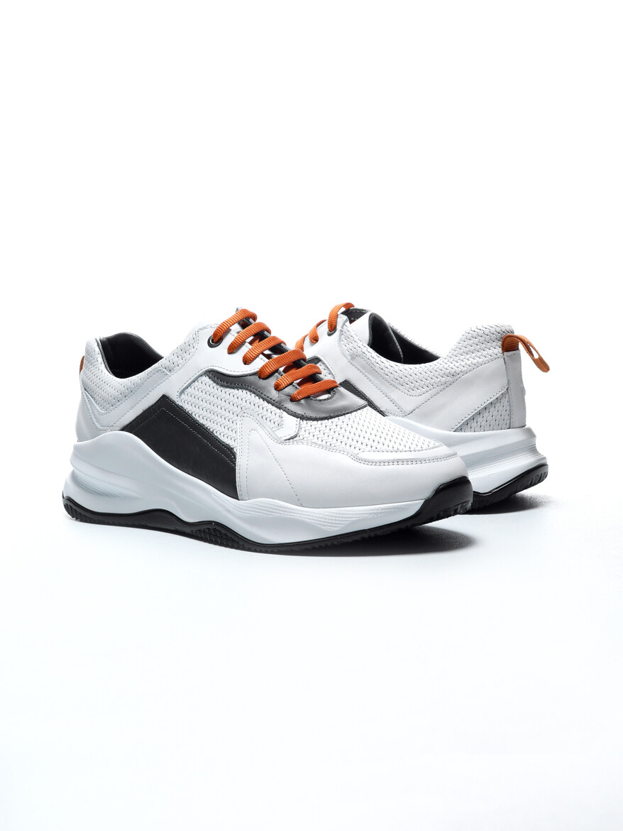 White Leather Sneaker - 3