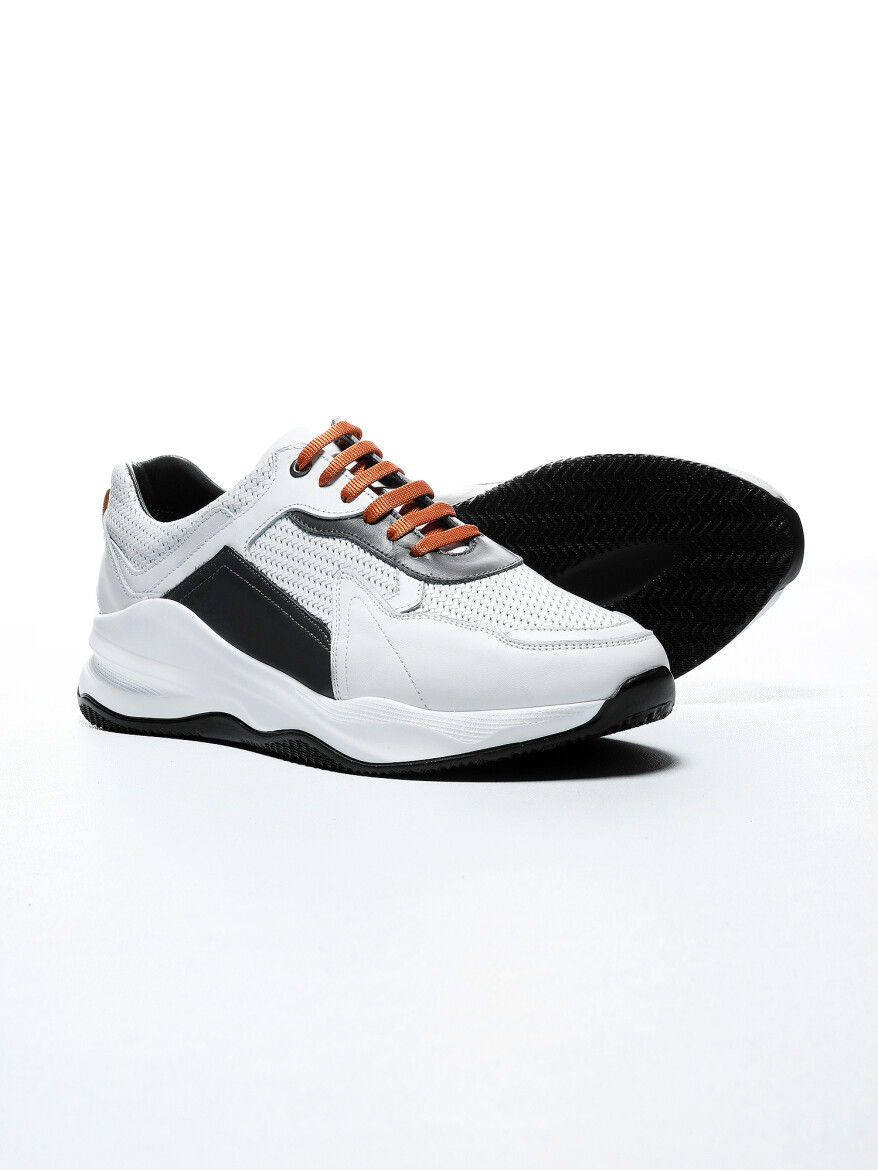 White Leather Sneaker - 4