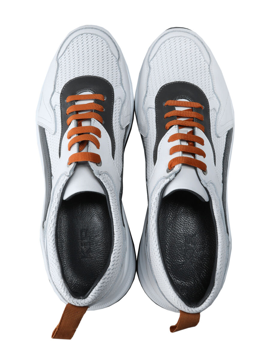 White Leather Sneaker - 5