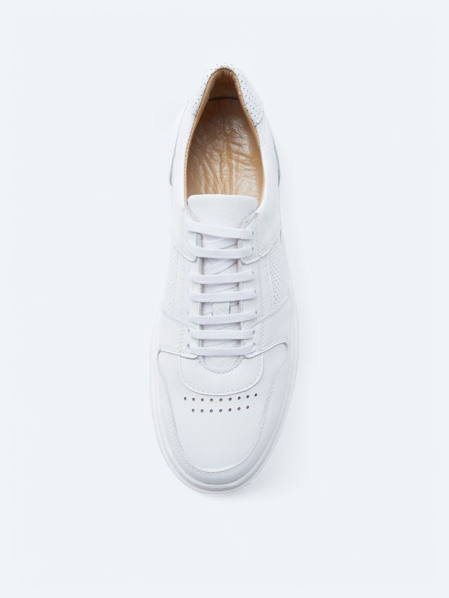 White Leather Sneaker - 3