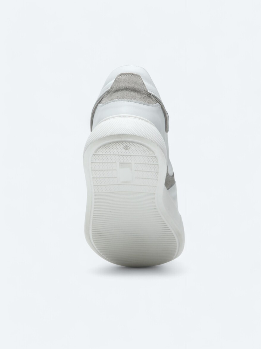 White Leather Sneaker - 4