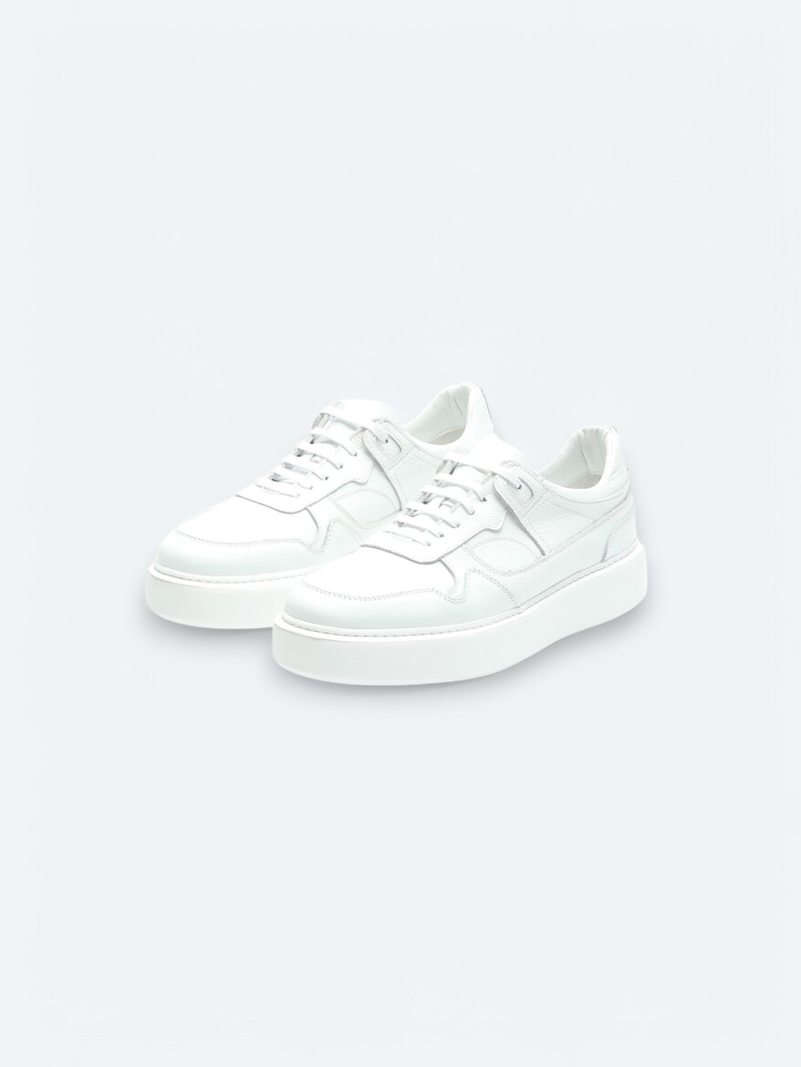 White Leather Sneaker - 2