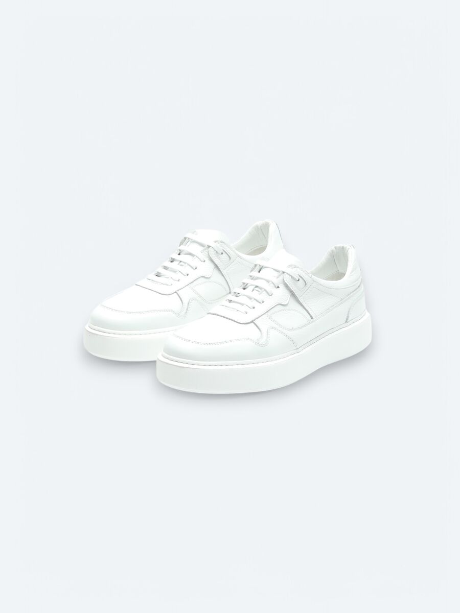 White Leather Sneaker - 2
