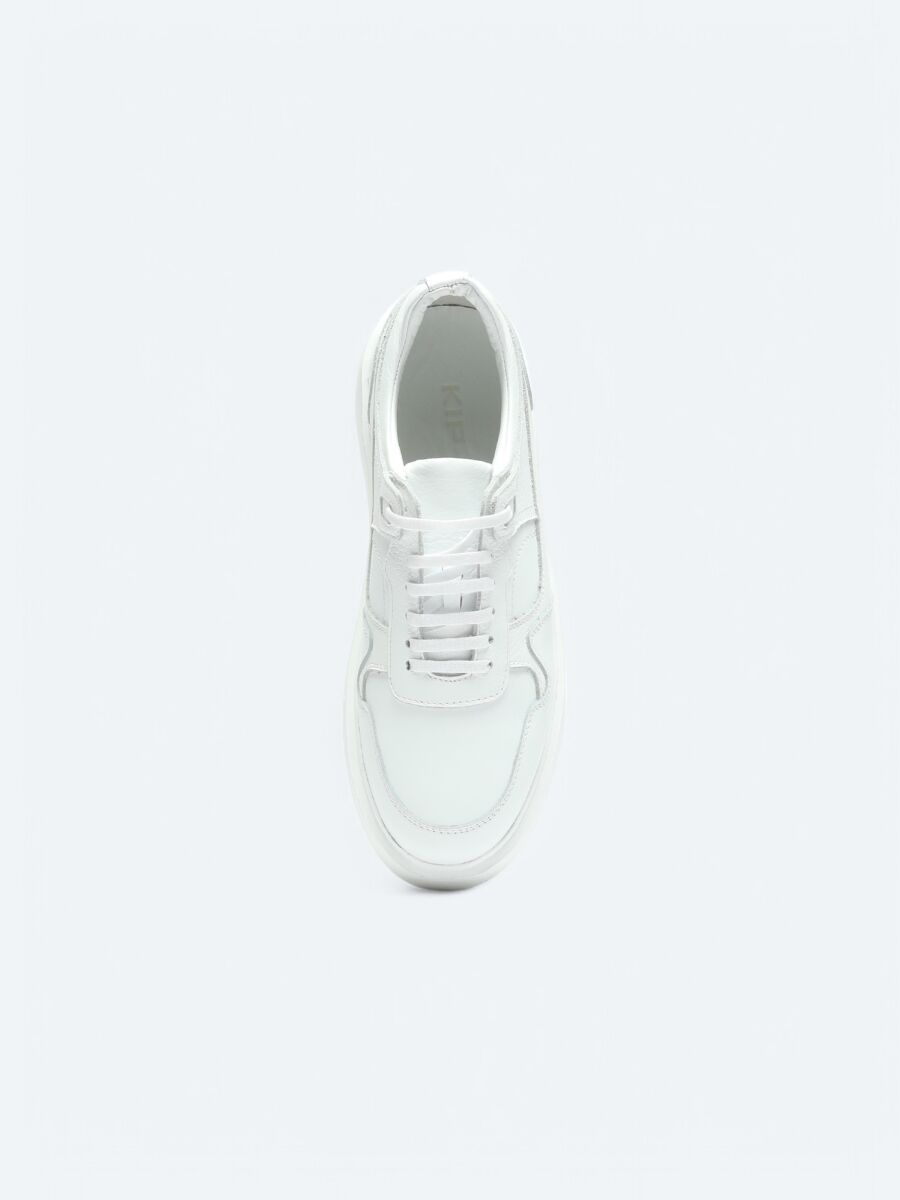 White Leather Sneaker - 3