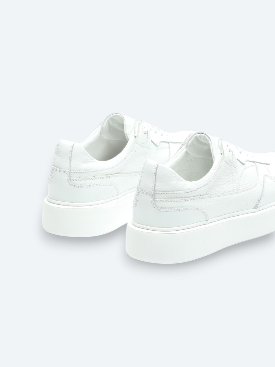 White Leather Sneaker - 5