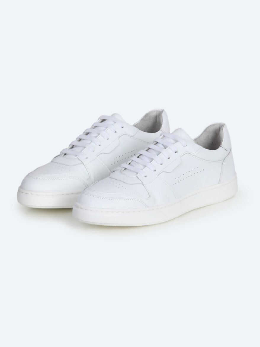 White Leather Sneaker - 2