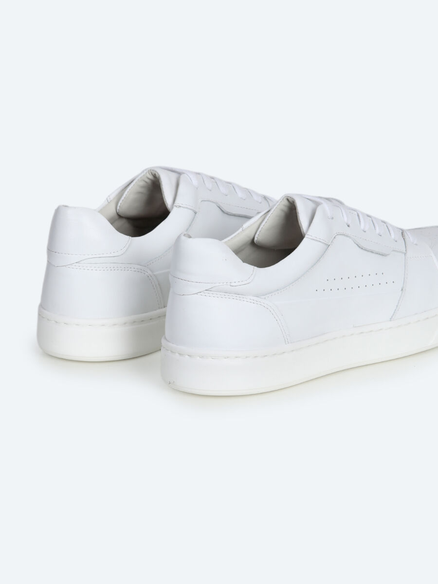 White Leather Sneaker - 3