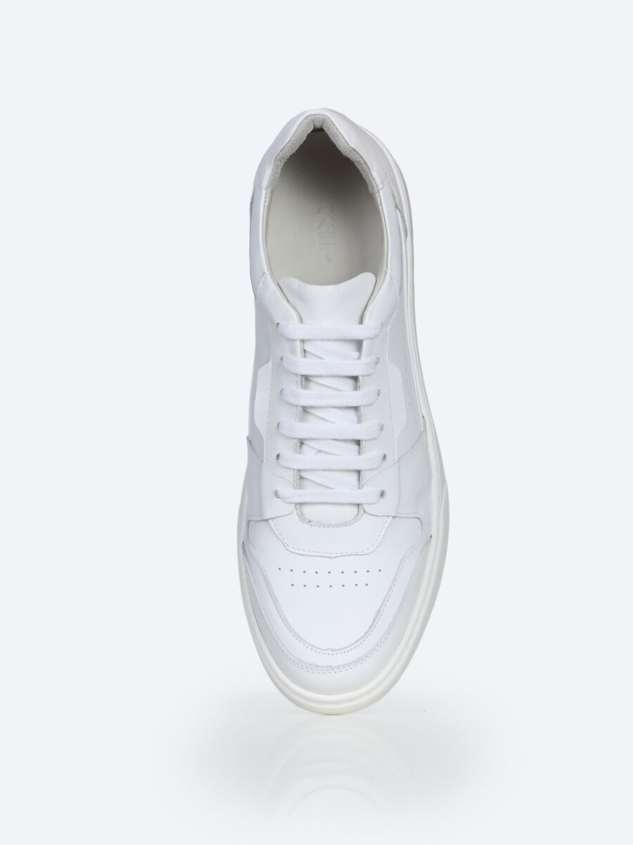 White Leather Sneaker - 4