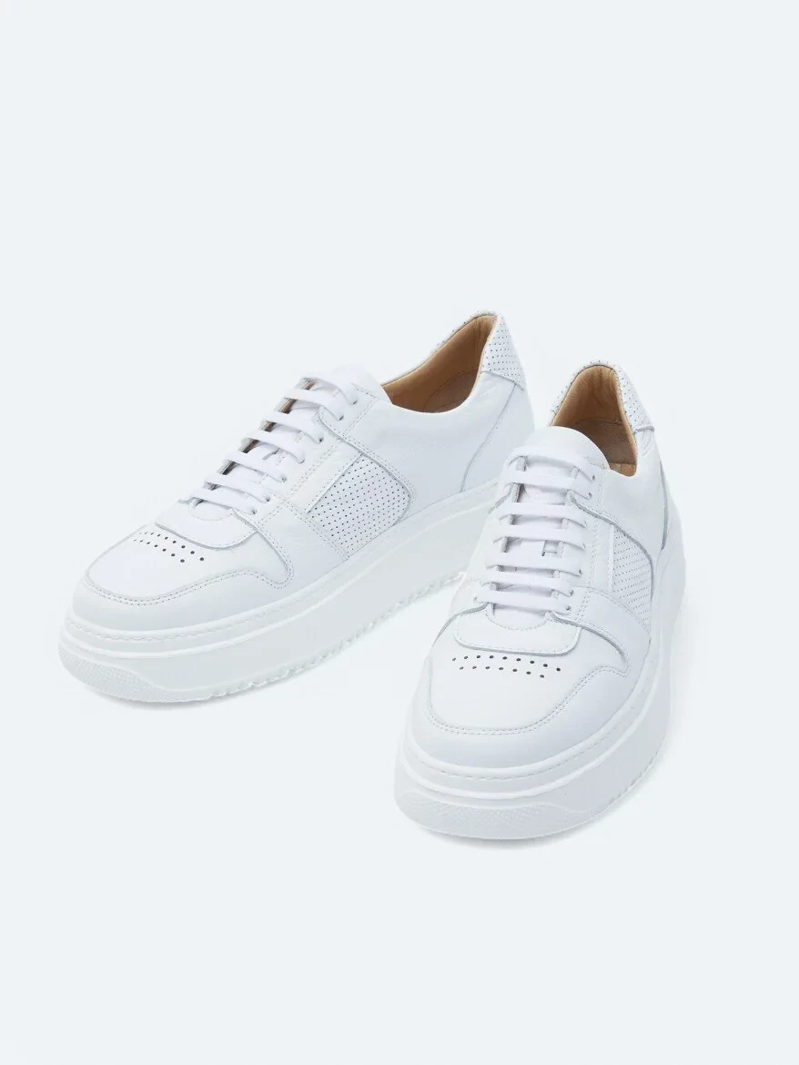 White Leather Sport Sneaker - 2