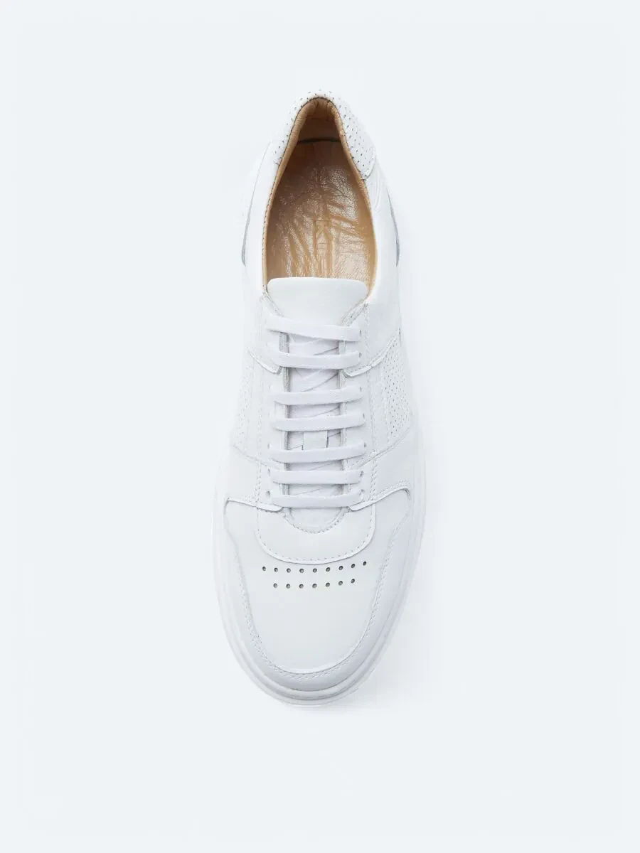 White Leather Sport Sneaker - 3