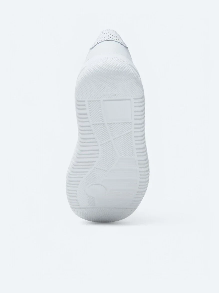 White Leather Sport Sneaker - 4