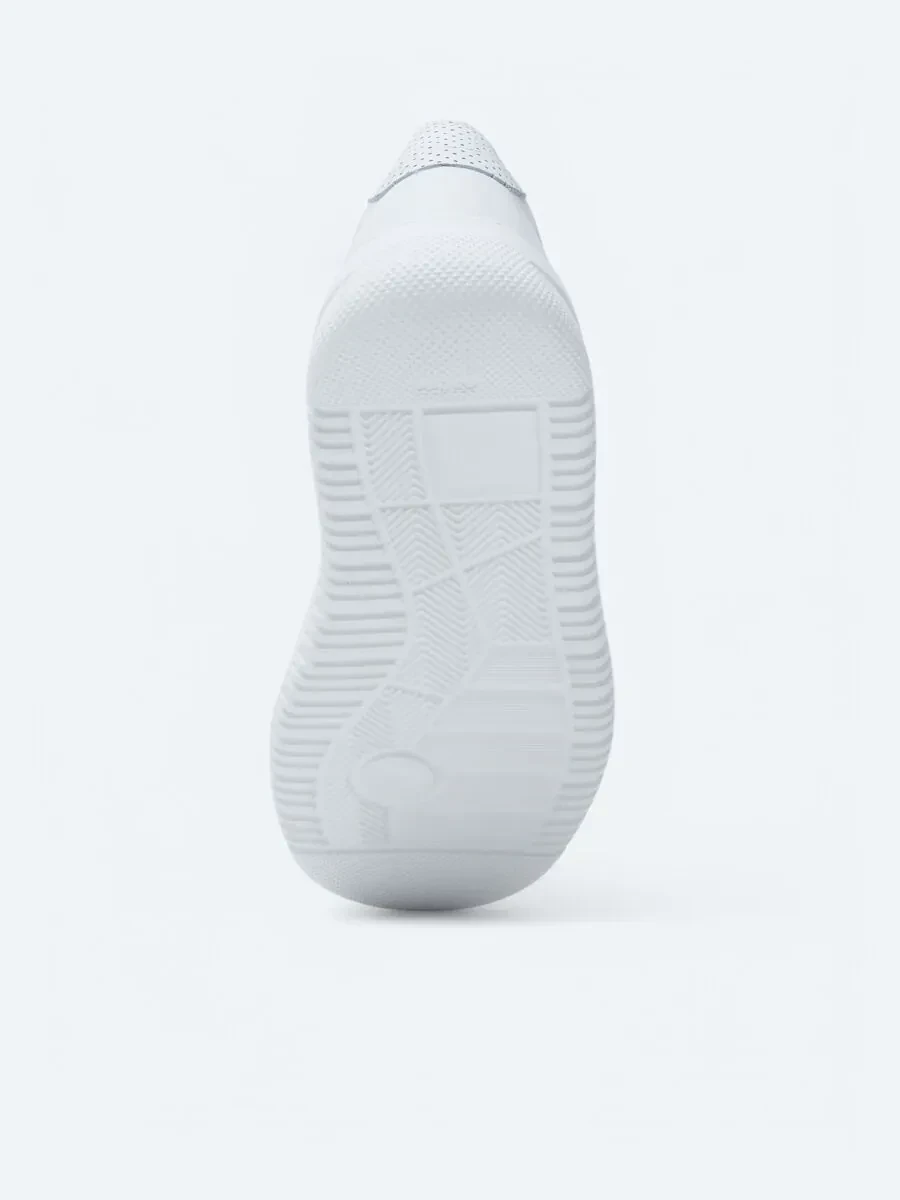 White Leather Sport Sneaker - 4