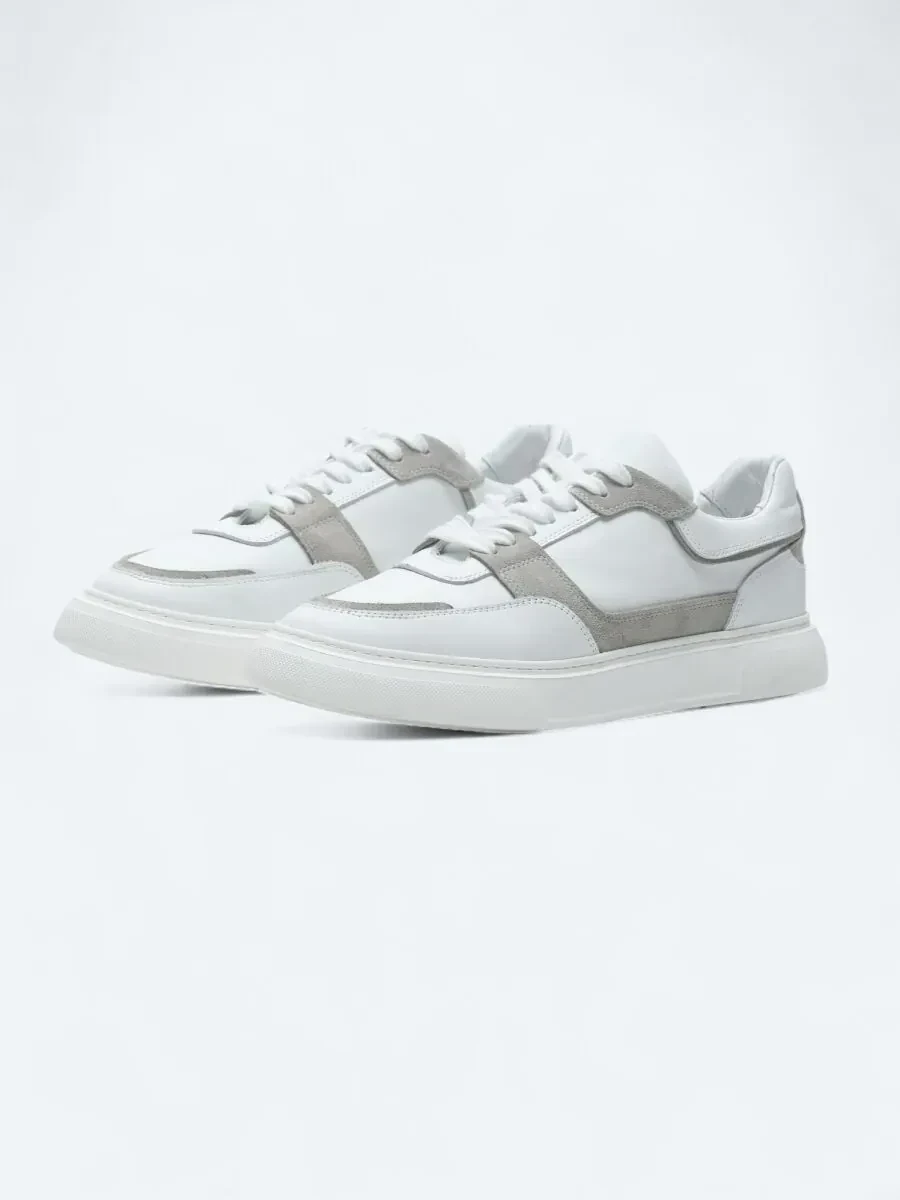 White Leather Sport Sneaker - 2