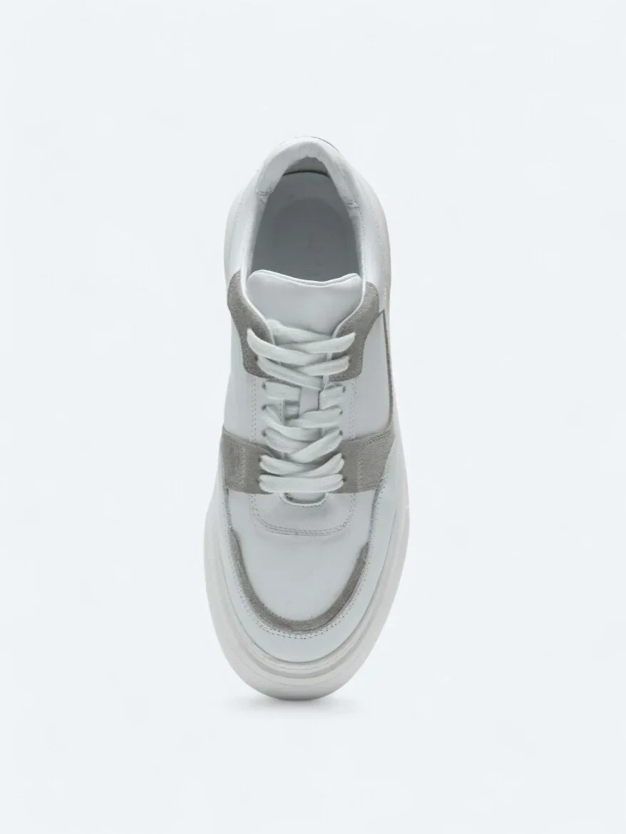 White Leather Sport Sneaker - 3