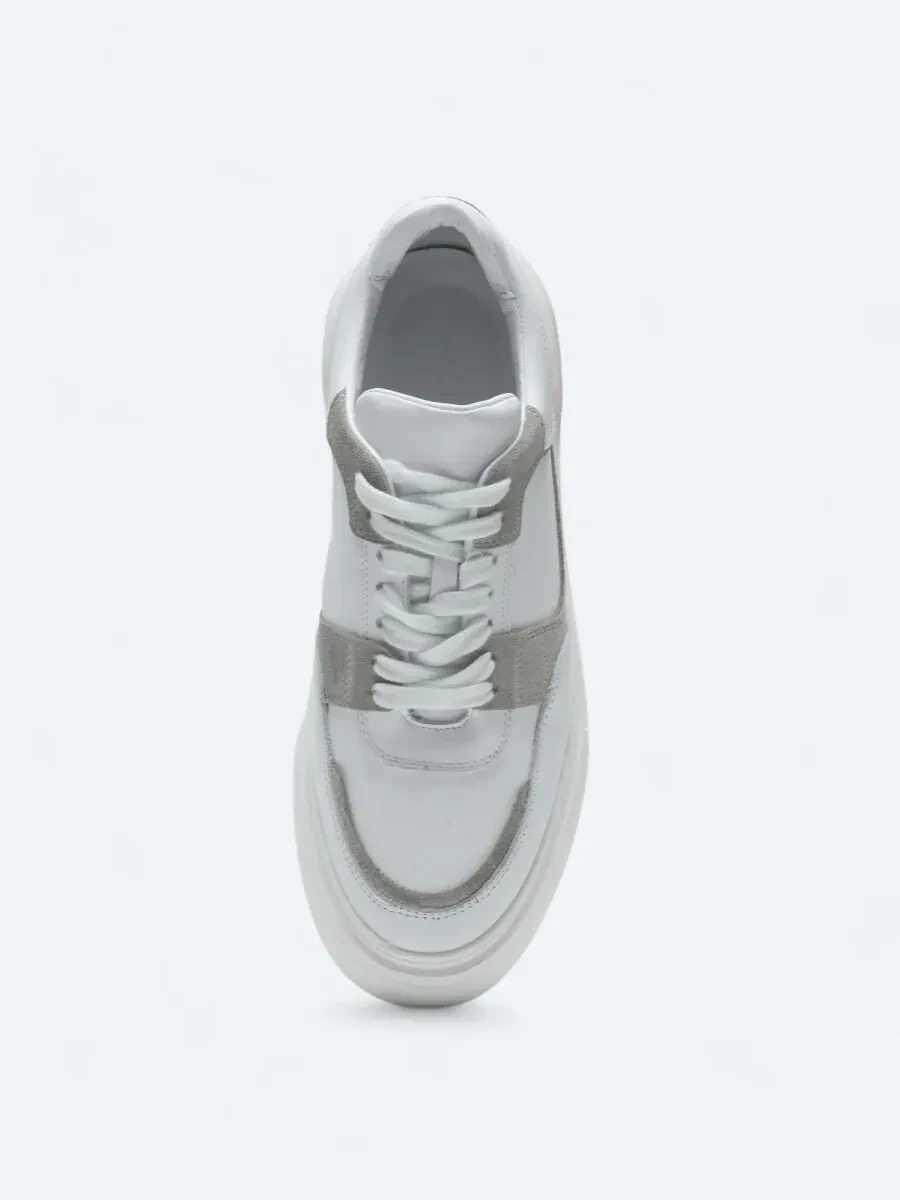 White Leather Sport Sneaker - 3